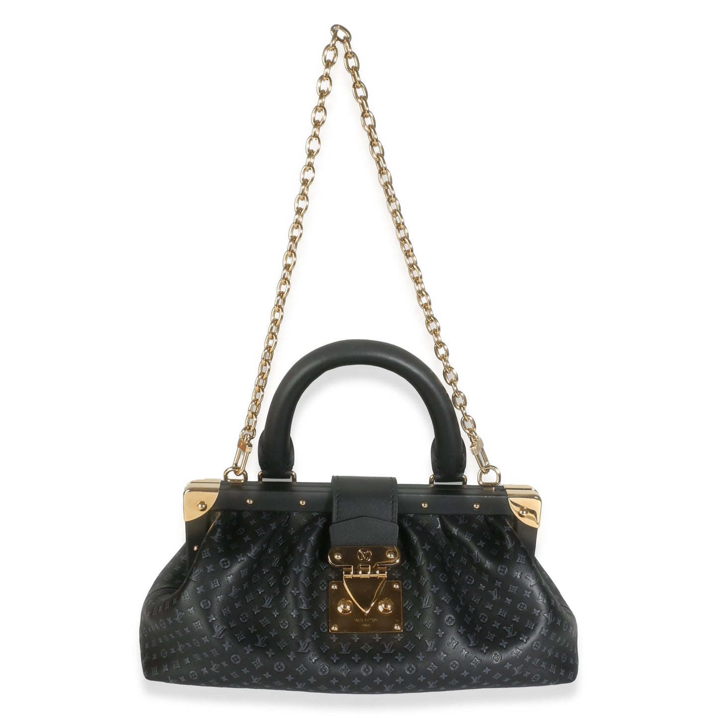 Louis Vuitton Black Calfskin Nanogram Monogram Clutch