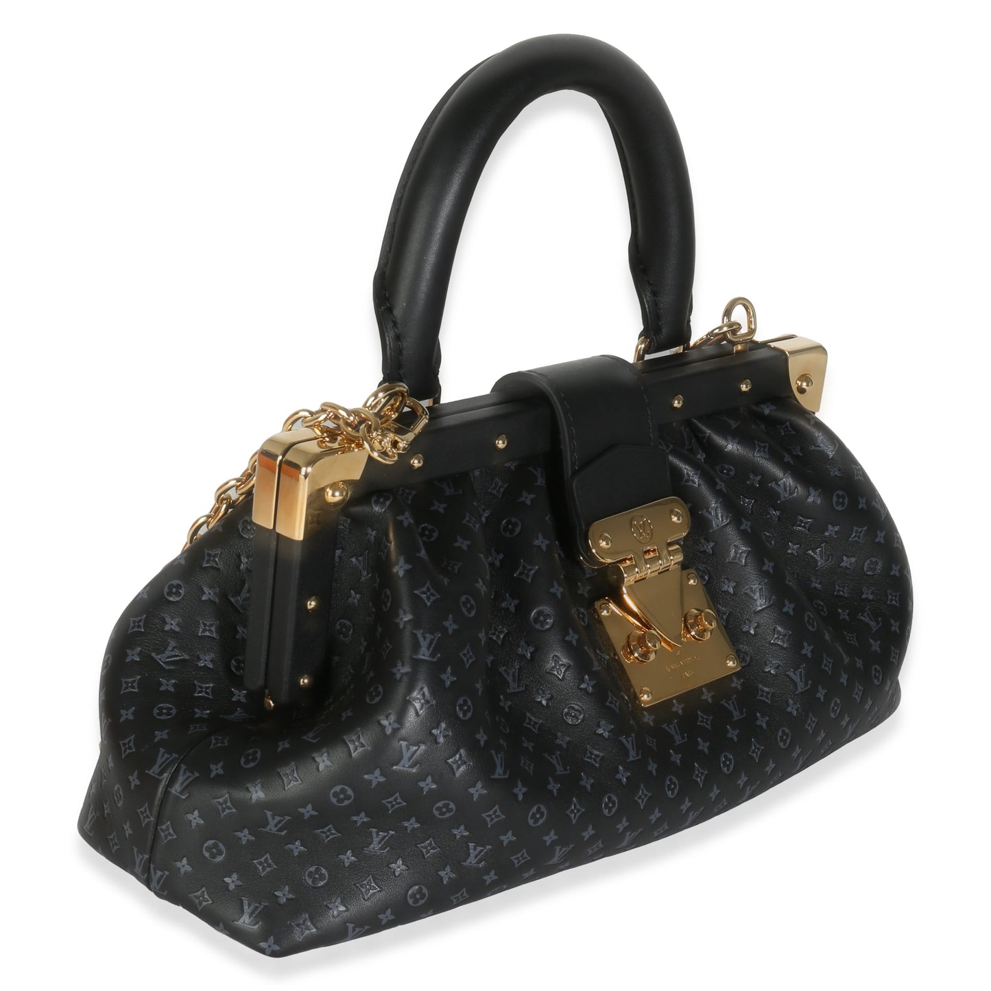 Louis Vuitton Black Calfskin Nanogram Monogram Clutch