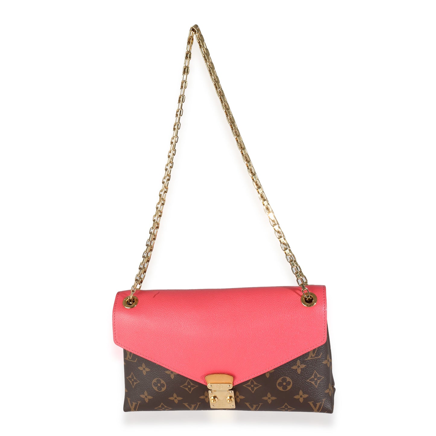 Louis Vuitton Rose Litchi Monogram Canvas Pallas Chain Bag