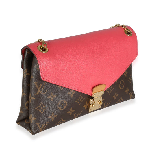 Louis Vuitton Rose Litchi Monogram Canvas Pallas Chain Bag