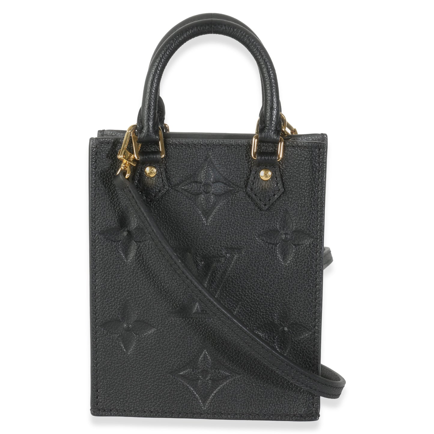 Louis Vuitton Black Monogram Empreinte Petite Sac Plat