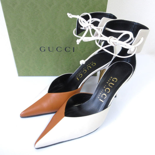 Gucci Pointed Toe Lace Up Ankle Strap Separate Pumps