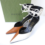 Gucci Pointed Toe Lace Up Ankle Strap Separate Pumps