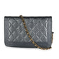 Chanel Gunmetal Quilted Lambskin Boy Wallet On Chain