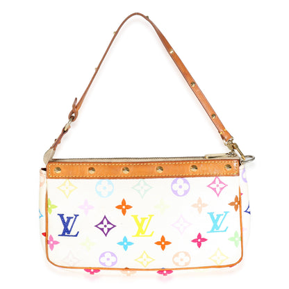 Louis Vuitton White Multicolor Monogram Canvas Pochette Accessoires