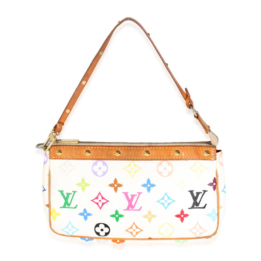Louis Vuitton White Multicolor Monogram Canvas Pochette Accessoires