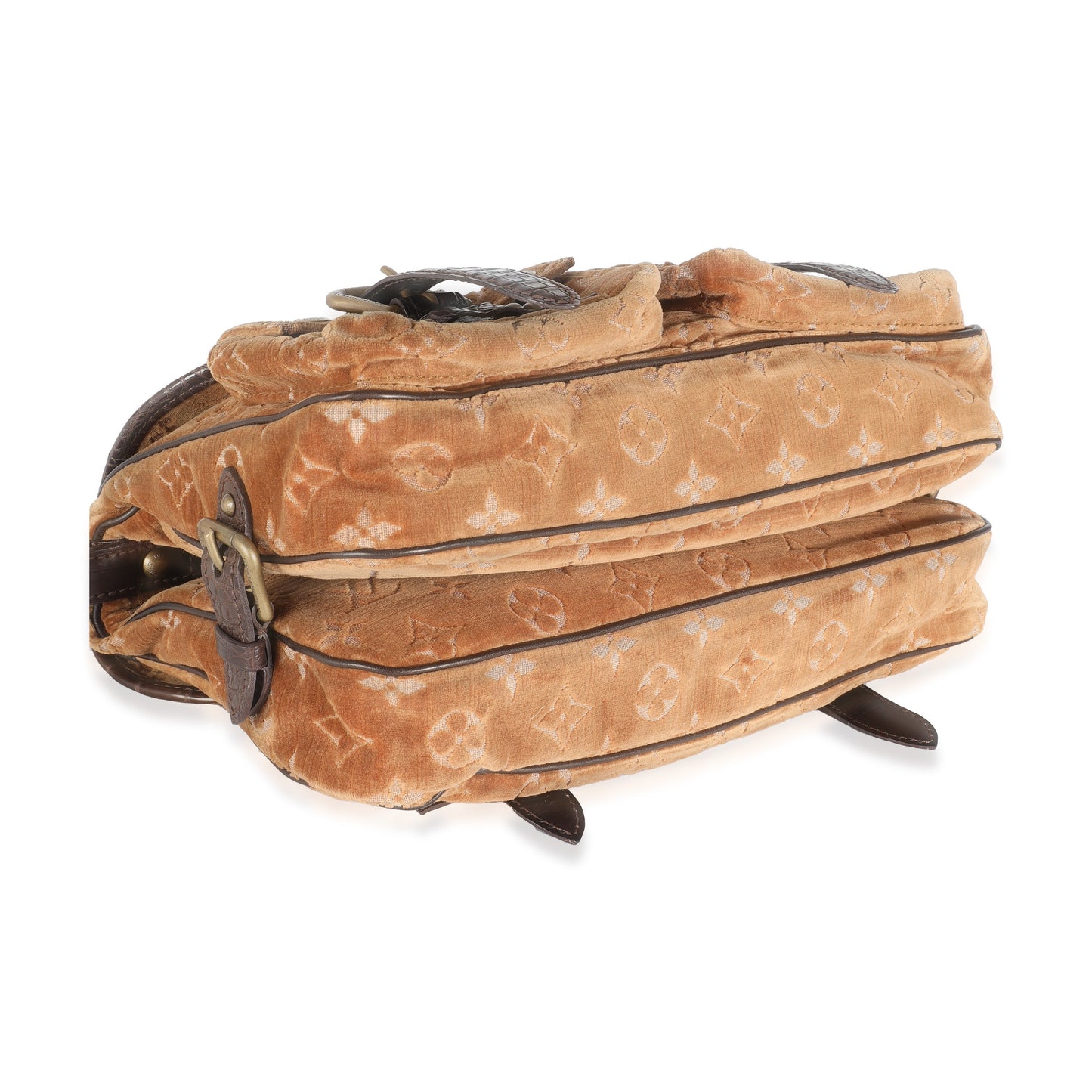 Louis Vuitton Brown Alligator Monogram Velours Clyde
