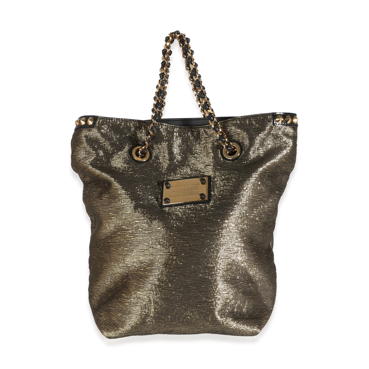 Louis Vuitton Gold Metallic Jacquard Double Jeu Tote
