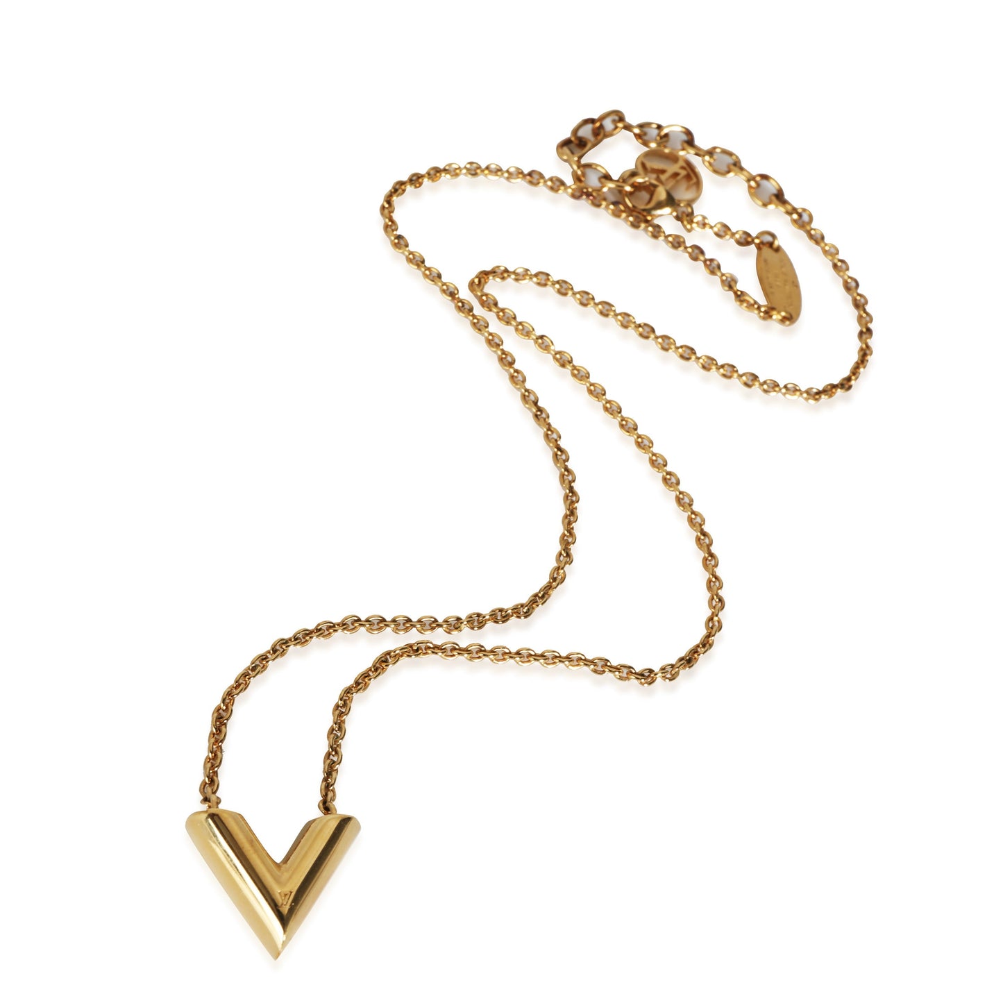 Louis Vuitton Essential V Gold Plated Necklace