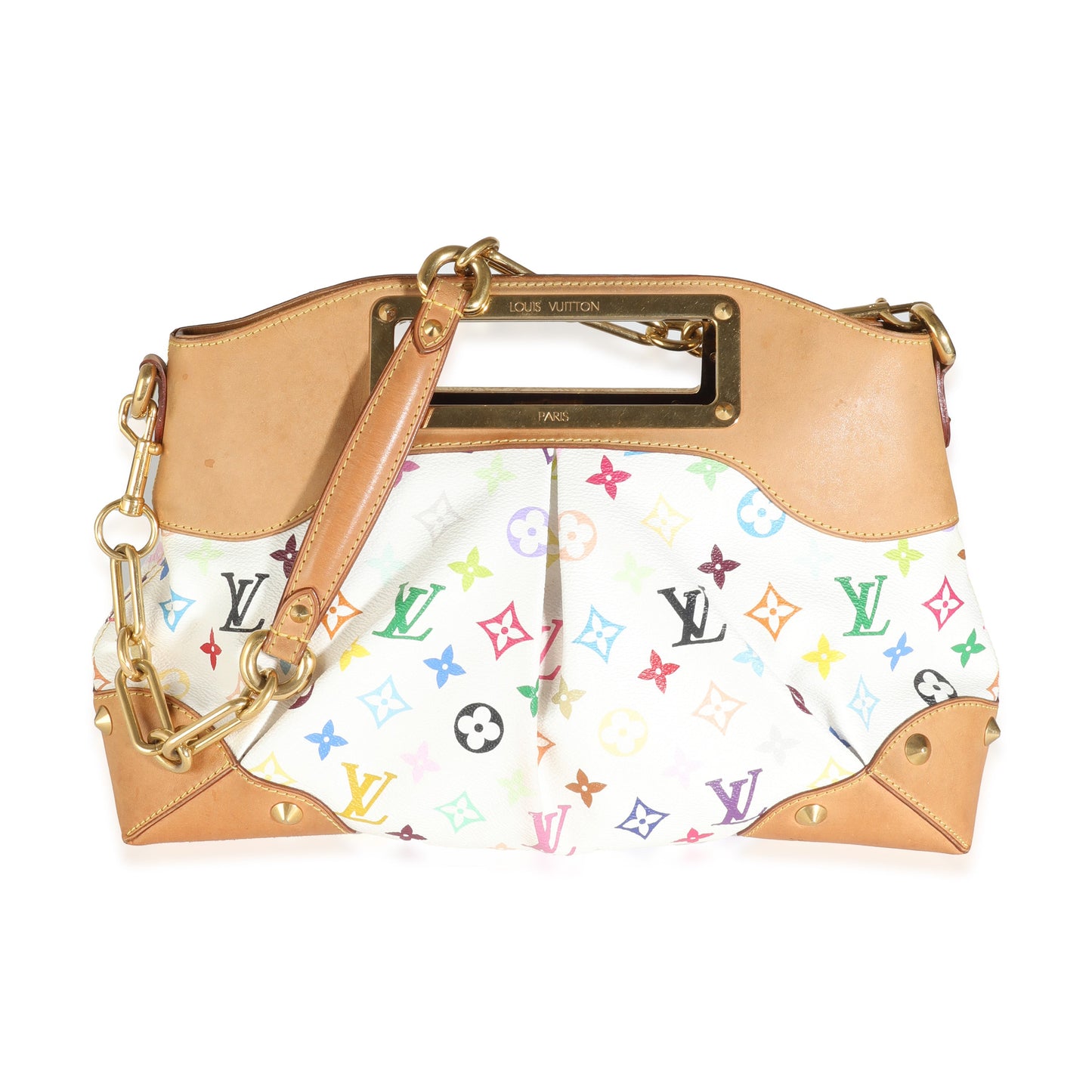 Louis Vuitton White Multicolor Canvas Judy MM
