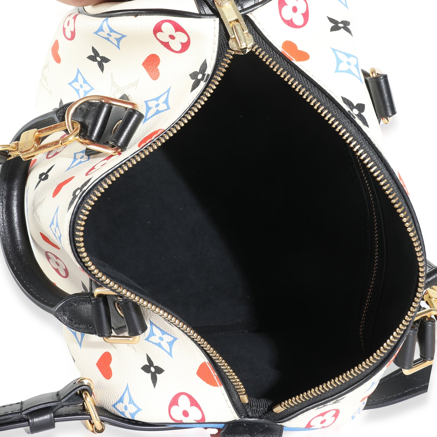 Louis Vuitton White Canvas Game On Speedy Bandouliere 25