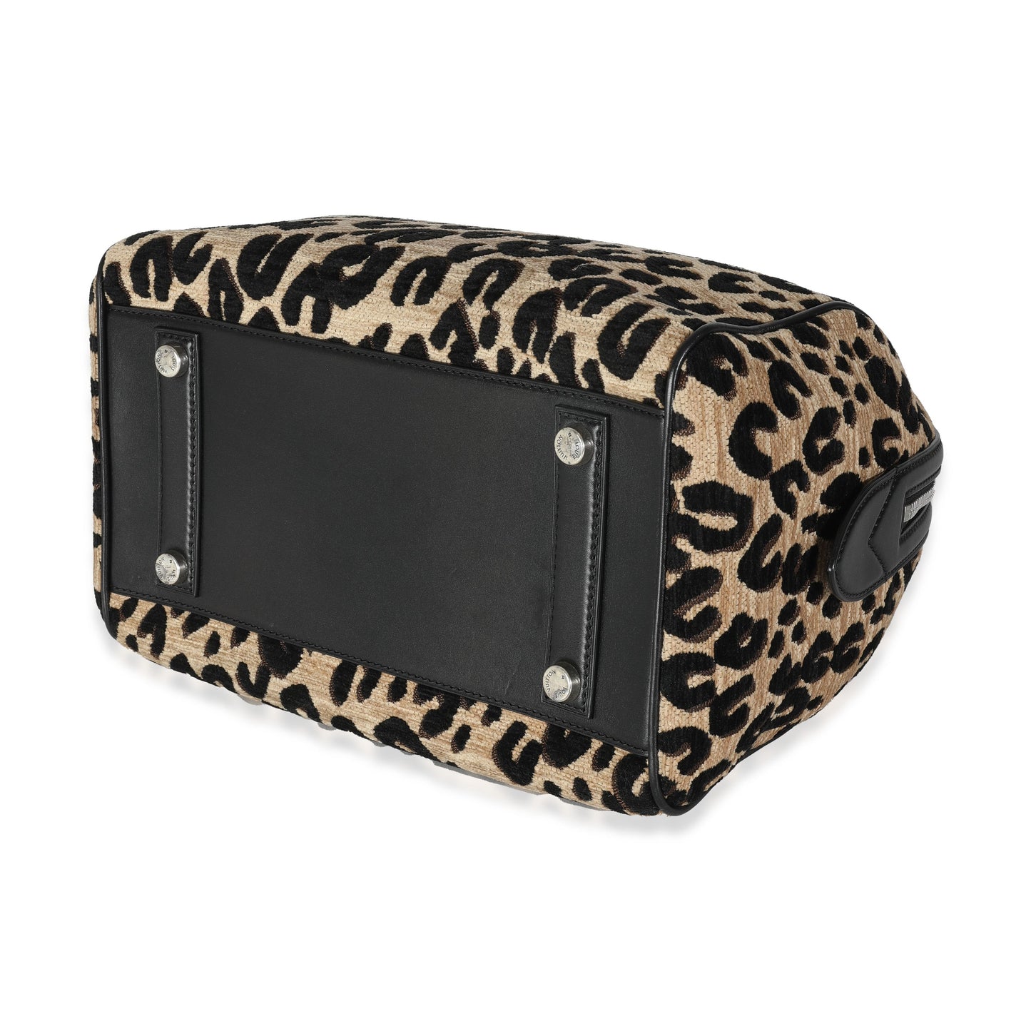 Louis Vuitton x Stephen Spro  Black Beige Velvet Leopard Speedy 30