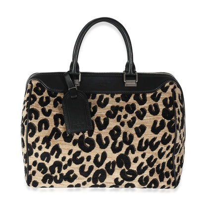 Louis Vuitton x Stephen Spro  Black Beige Velvet Leopard Speedy 30