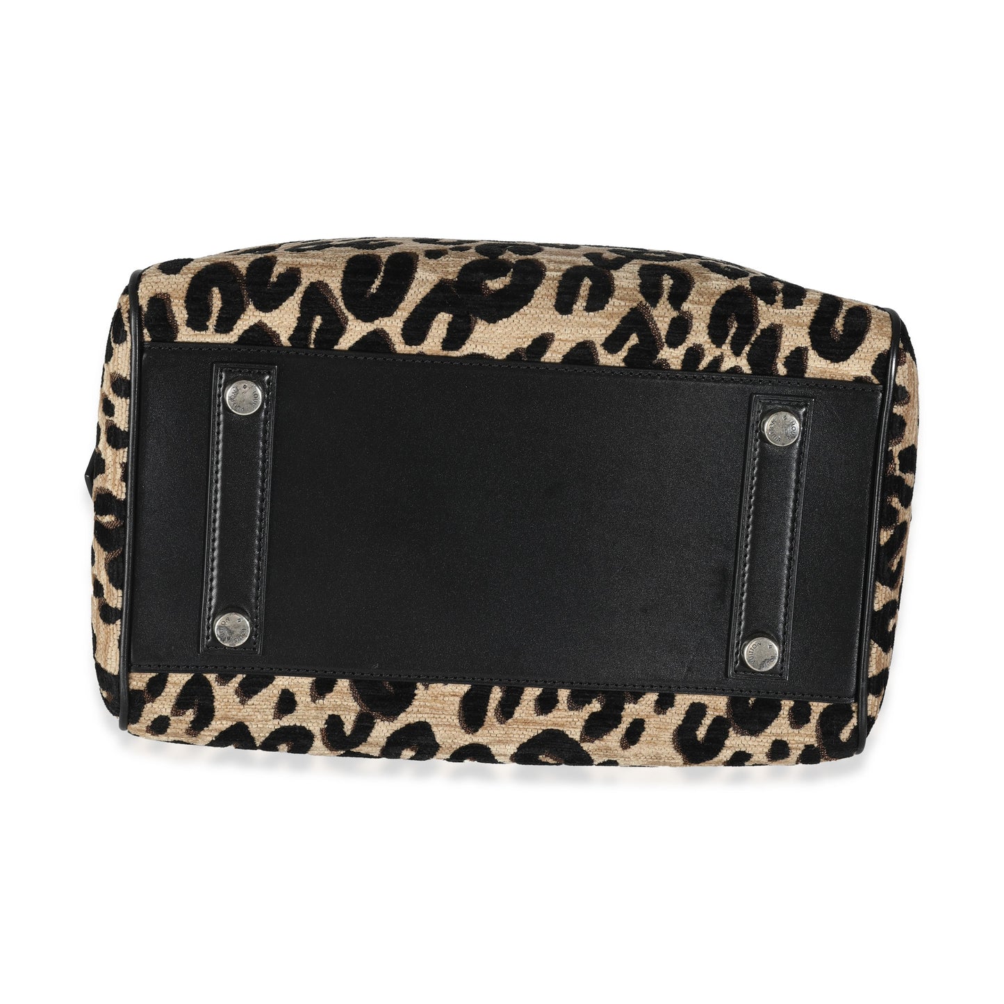 Louis Vuitton x Stephen Spro  Black Beige Velvet Leopard Speedy 30