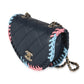 Chanel Navy Quilted Lambskin Braided Mini Messenger Flap Bag