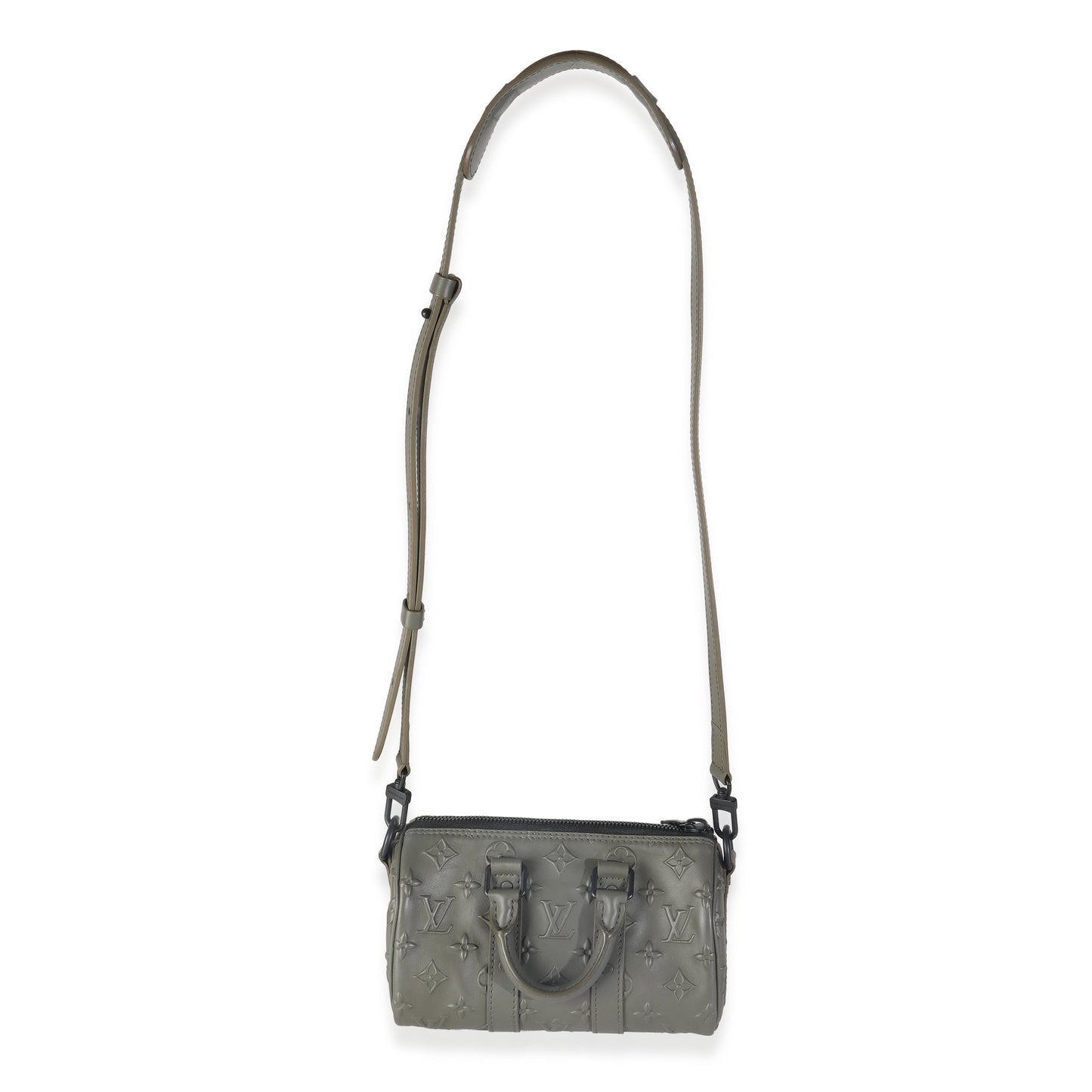 Louis Vuitton Khaki Embossed Monogram Seal Keepall XS