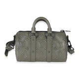 Louis Vuitton Khaki Embossed Monogram Seal Keepall XS
