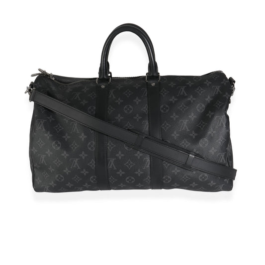 Louis Vuitton Monogram Eclipse Canvas Keepall Bandouliere 45