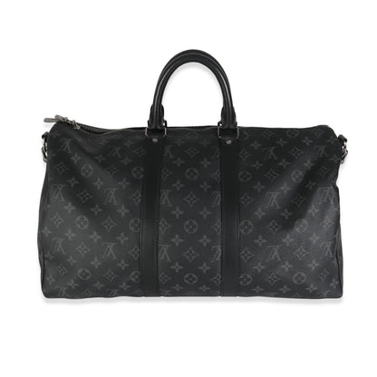 Louis Vuitton Monogram Eclipse Canvas Keepall Bandouliere 45