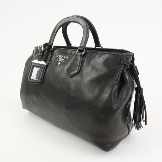 PRADA Logo Nappa Leather 2Way Bag Hand Bag Shoulder Bag Black