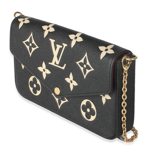 Louis Vuitton Black Beige Empreinte Monogram Giant Felicie Pochette
