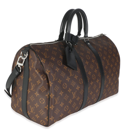 Louis Vuitton Monogram Maccassar Canvas Keepall Bandouliere 45