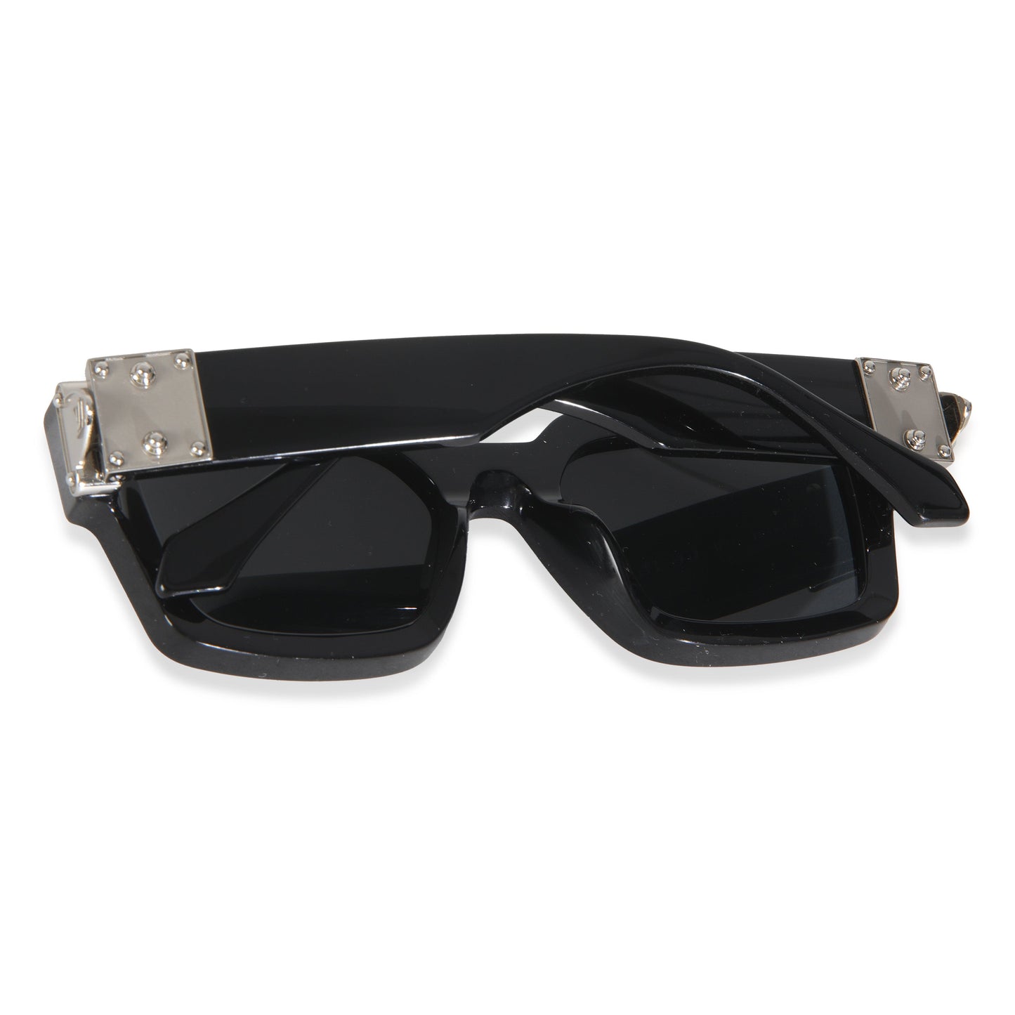 Louis Vuitton Black Acetate LV Match Square Lens Sunglasses