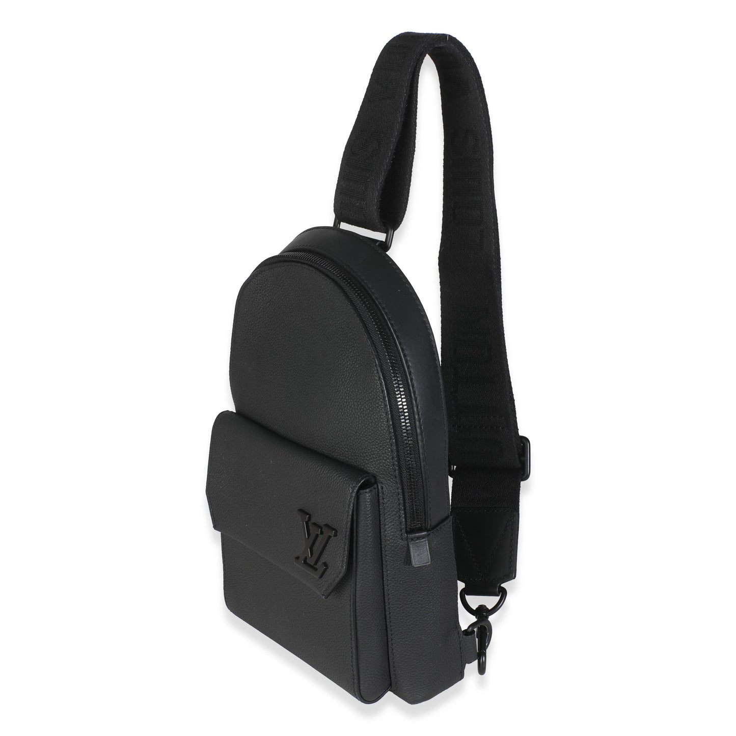 Louis Vuitton Black Grained Cowhide Aerogram Pilot Slingbag