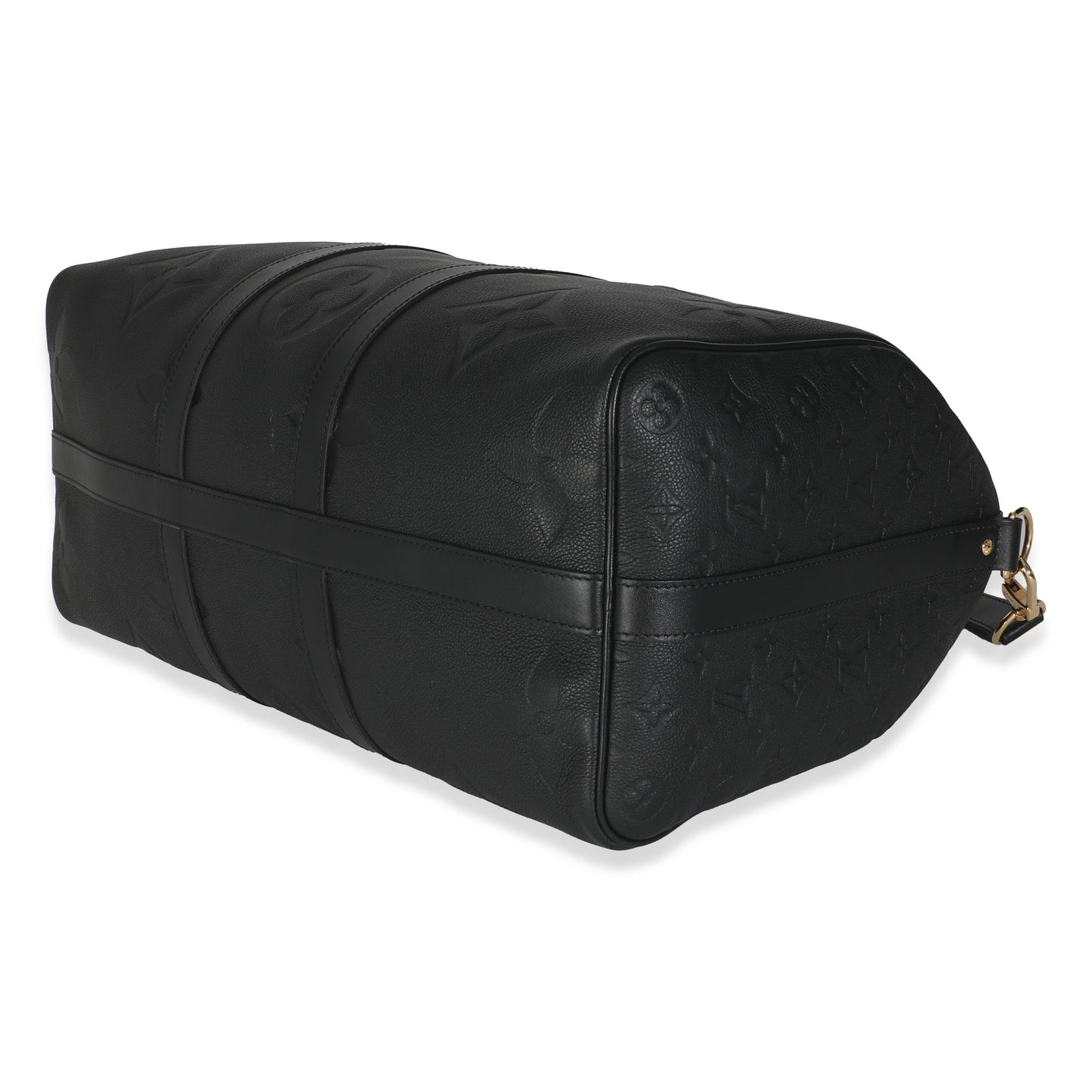 Louis Vuitton Black Monogram Empreinte Giant Keepall Bandouliere 45