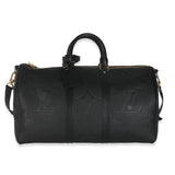 Louis Vuitton Black Monogram Empreinte Giant Keepall Bandouliere 45