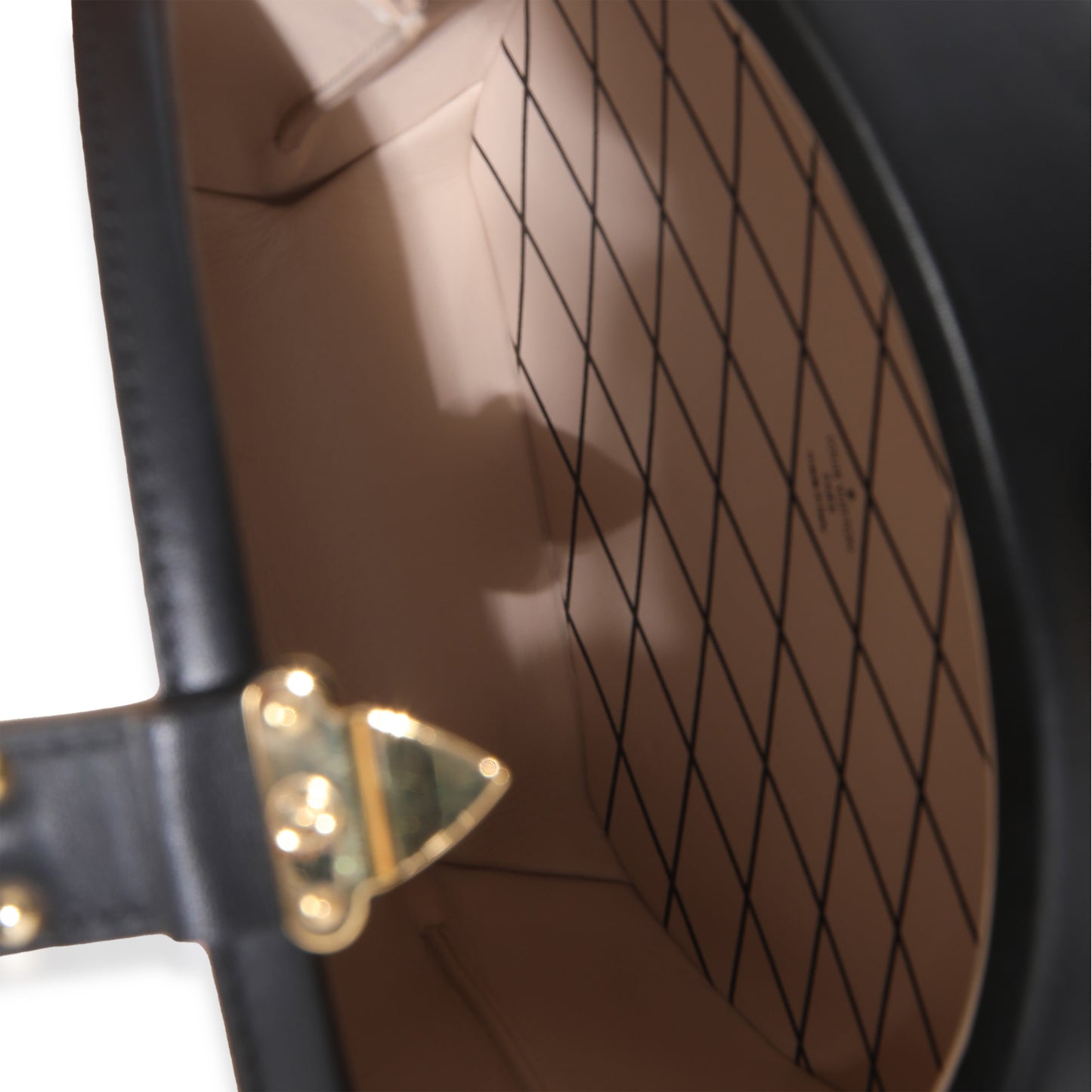 Louis Vuitton Black Beige Calfskin Petite Boite Chapeau
