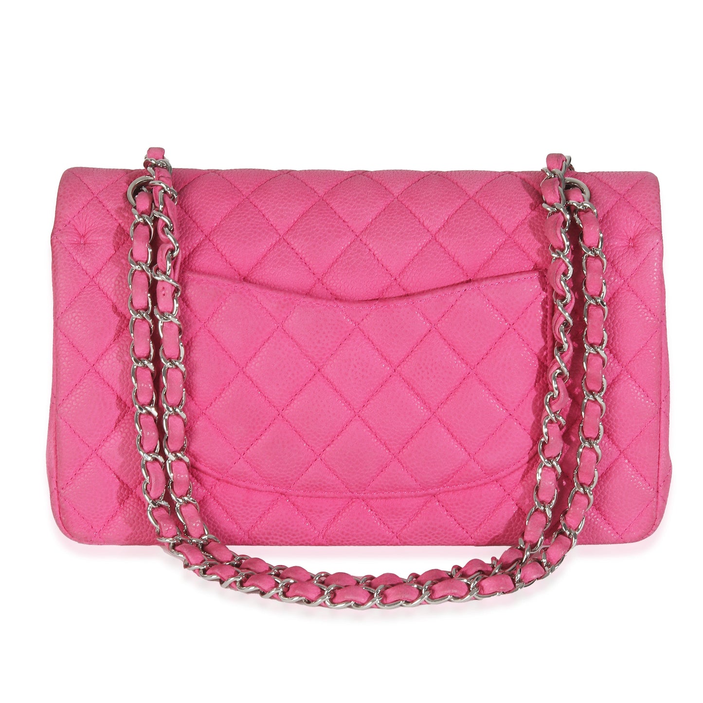 Chanel Pink Quilted Matte Caviar Medium Classic Double Flap Handbag