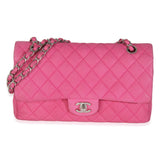 Chanel Pink Quilted Matte Caviar Medium Classic Double Flap Handbag