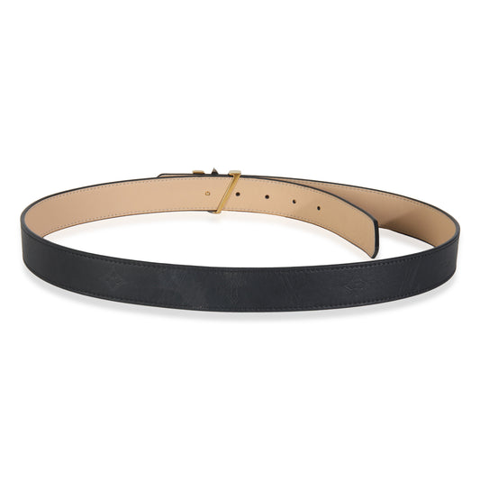 Louis Vuitton Black Monogram Calfskin LV Twist Belt 90/36