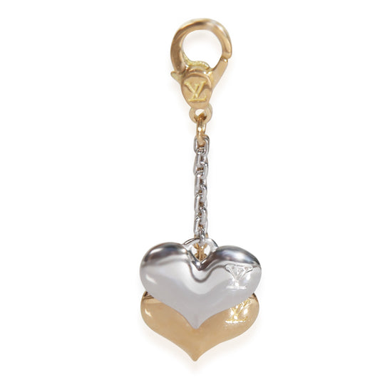 Louis Vuitton White Gold & Yellow Gold  Double Heart Charm
