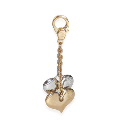 Louis Vuitton White Gold & Yellow Gold  Double Heart Charm