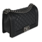 Chanel Black Quilted Caviar Medium Boy Handbag