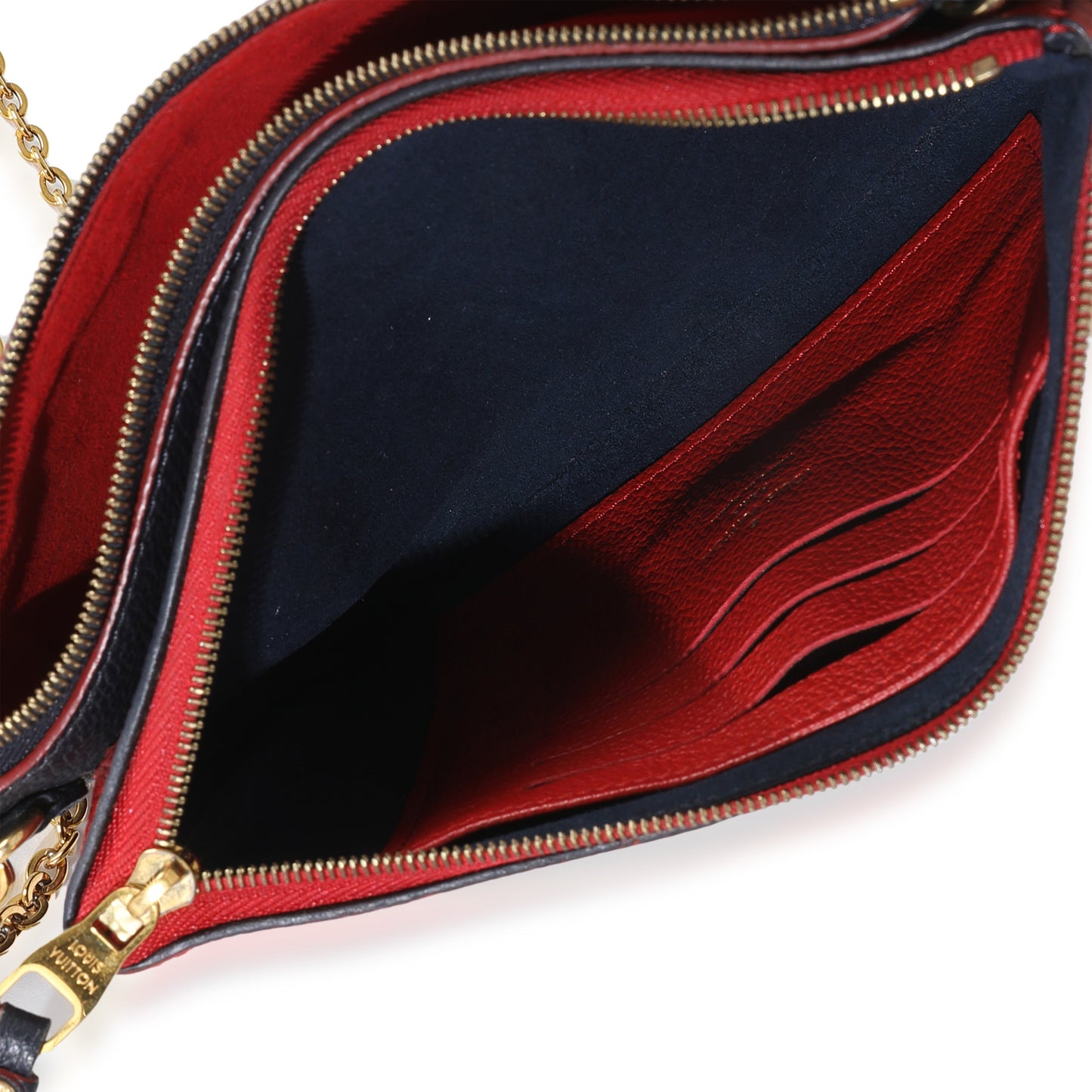 Louis Vuitton Marine Rouge Monogram Empreinte Double Zip Pochette