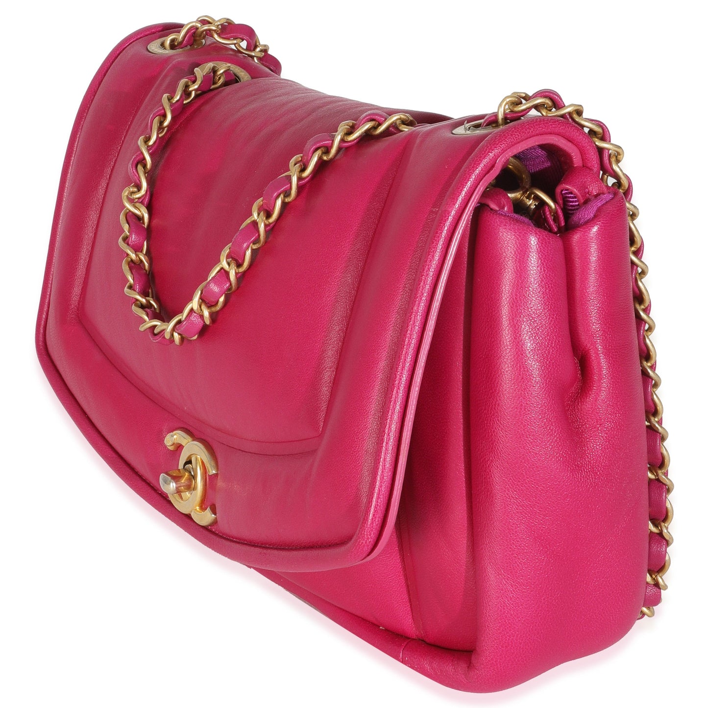 Chanel Dark Pink Lambskin Medium Simply Flap Bag