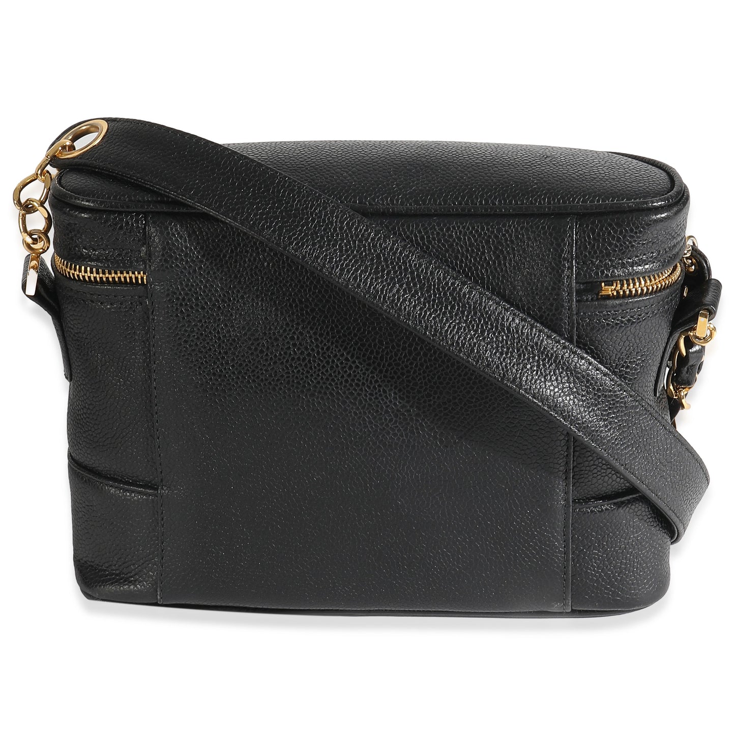 Chanel  Black Caviar Triple CC Crossbody Handbag