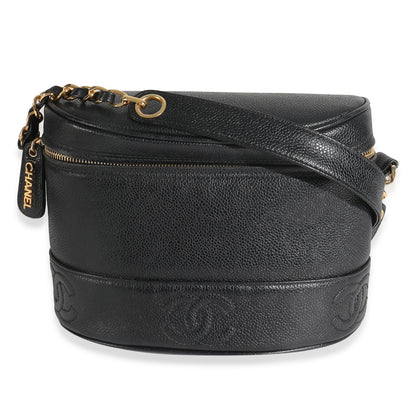 Chanel  Black Caviar Triple CC Crossbody Handbag