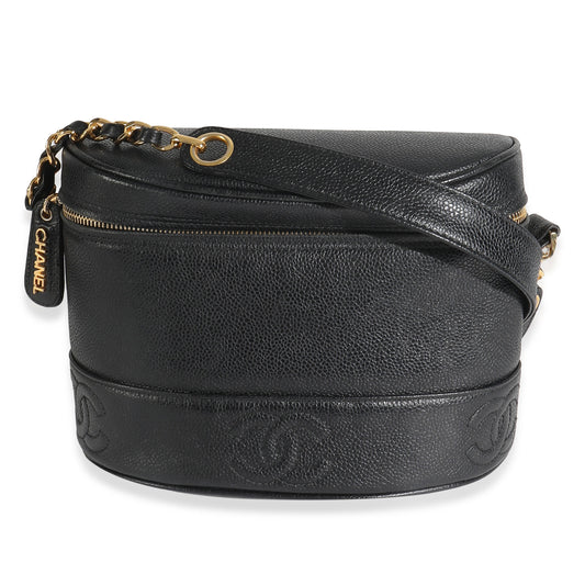 Chanel  Black Caviar Triple CC Crossbody Handbag