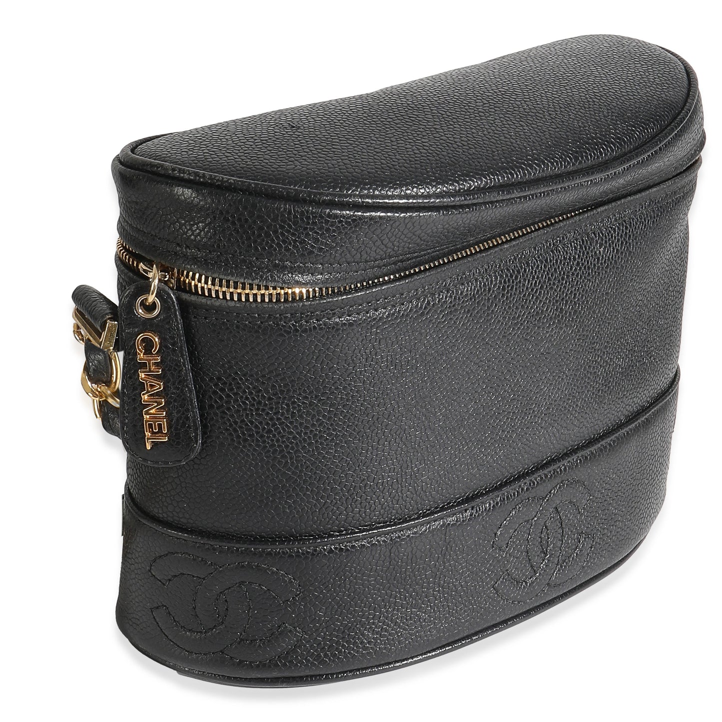 Chanel  Black Caviar Triple CC Crossbody Handbag