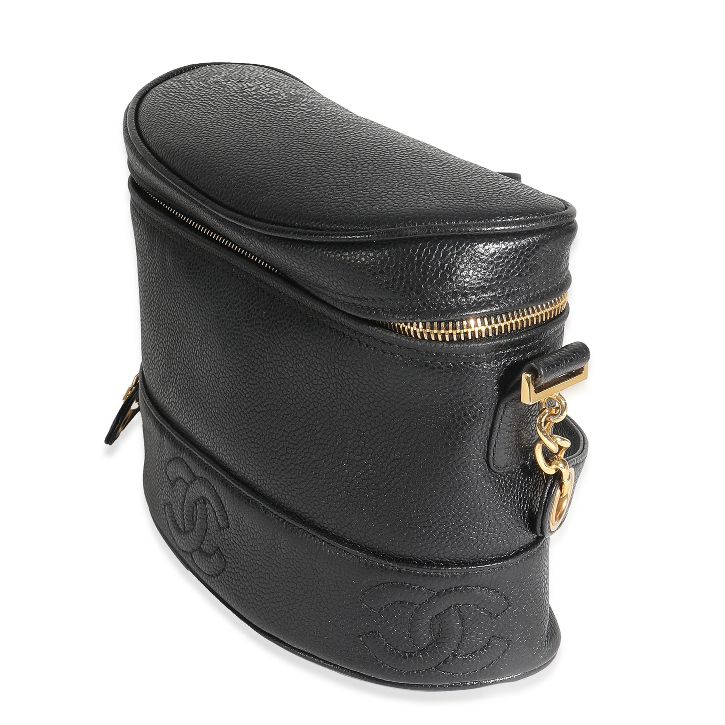 Chanel  Black Caviar Triple CC Crossbody Handbag
