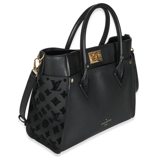 Louis Vuitton Black Calfskin Monogram Tufting On My Side MM
