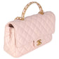 Chanel Light Pink Quilted Lambskin Small Metal Top Handle Flap Bag