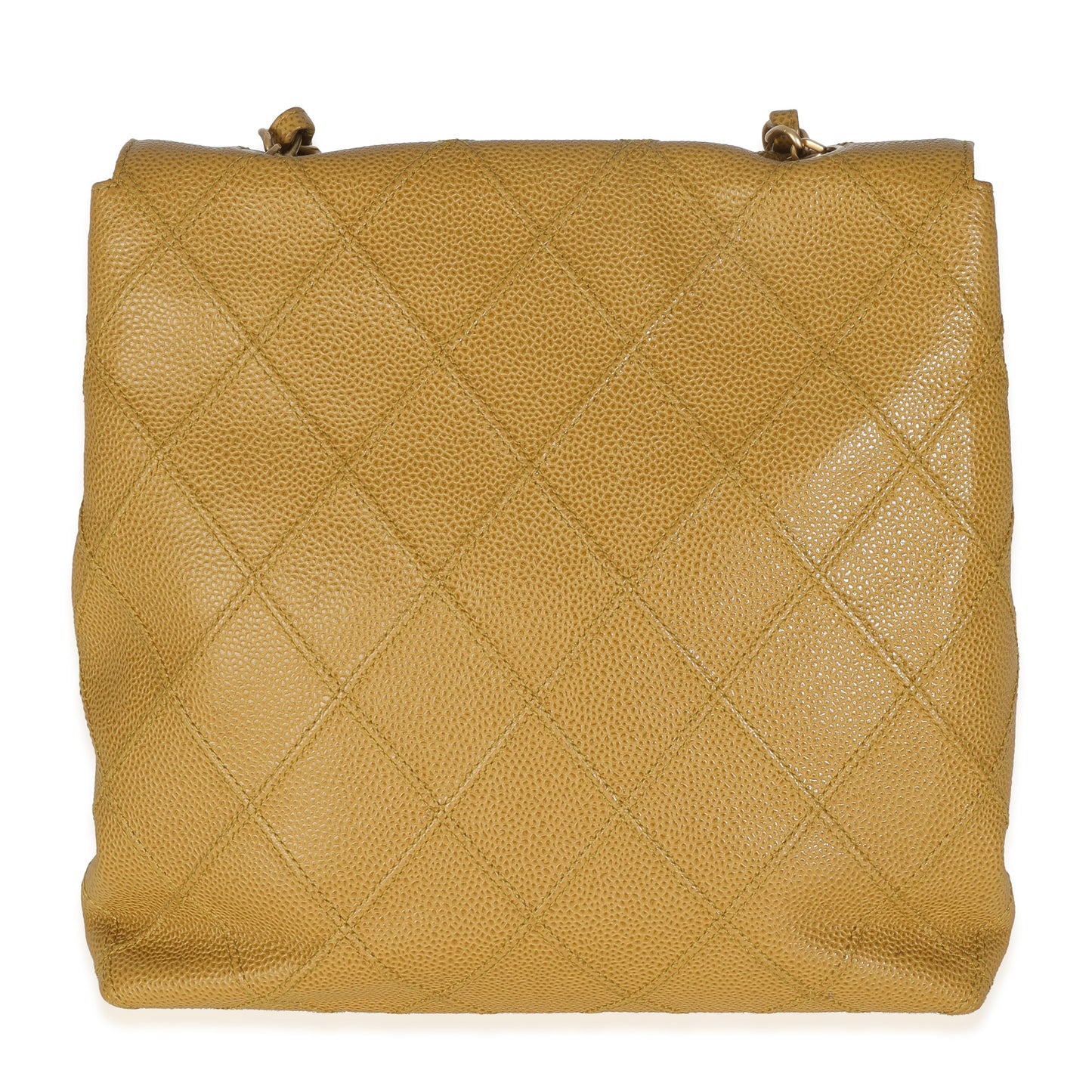 Chanel Beige Quilted Caviar Chain Flap Shoulder Handbag