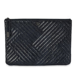 Chanel Grey Distressed Patent Medium CC Crossing Cosmetic Case