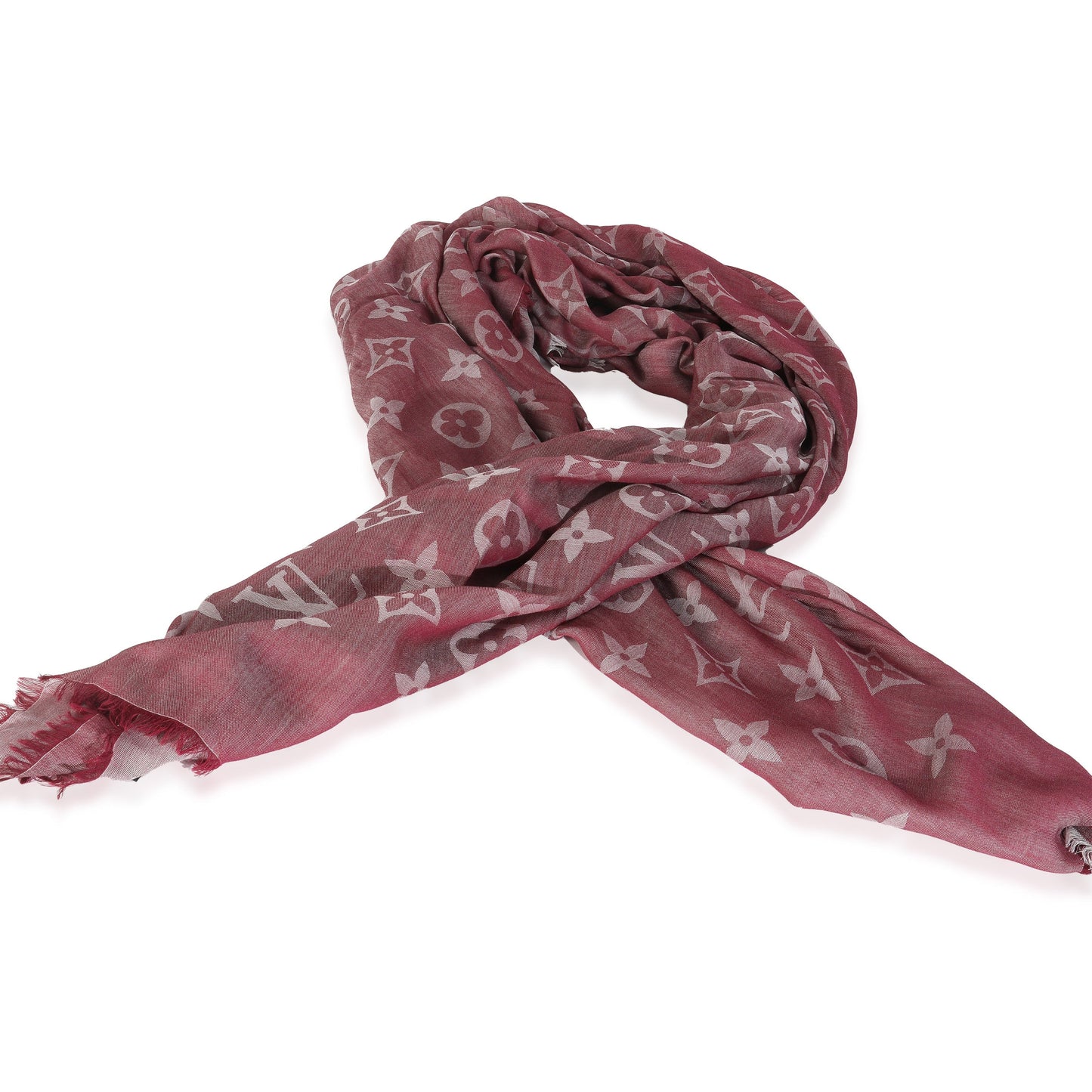 Louis Vuitton Magenta Wool Silk Monogram Daily Stole