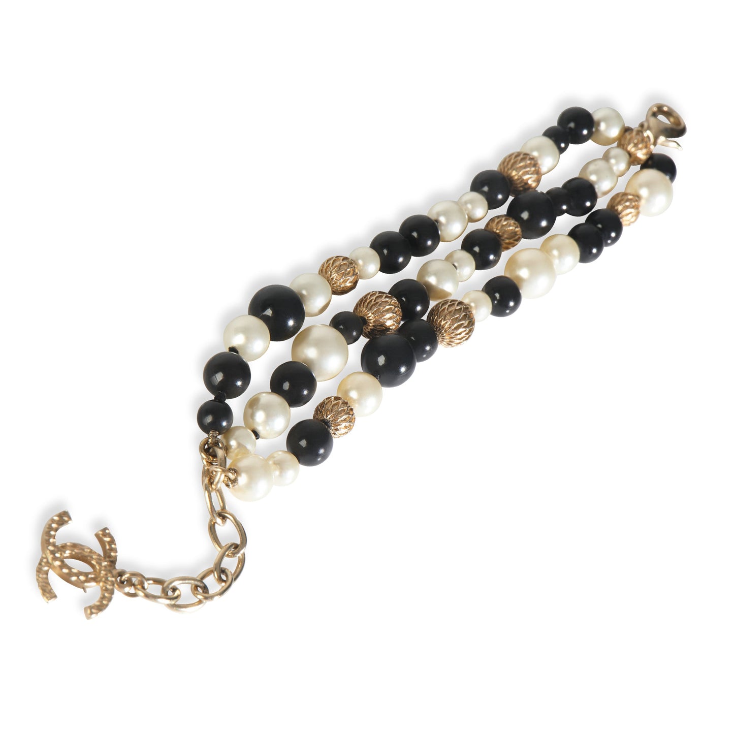 Chanel Gold-Plated  2016 Triple Strand Bead Bracelet